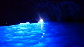 Visiting the Blue Grotto on the Island of Capri, Italy.