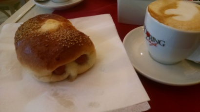 Pigs in a blanket for breakfast? Looking for some protein in Sicily.