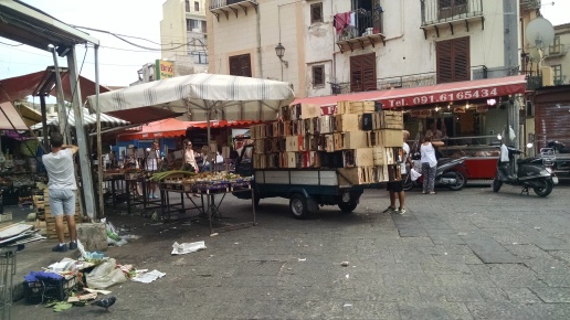 Street markets of Palermo, Sicily.